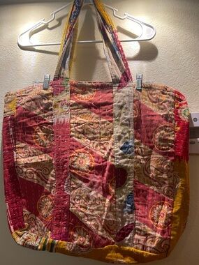 Handmade Kantha Tote Bag NWT One Of A Kind Gorgeous